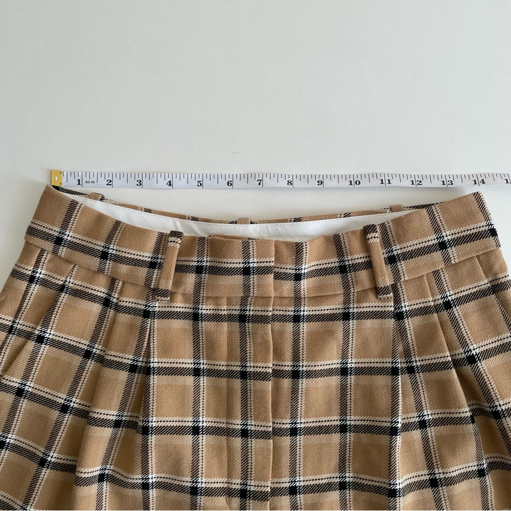 Aritzia Wilfred Carrot Windowpane Plaid Check Trouser Pant Camel Tan - Picture 10 of 14